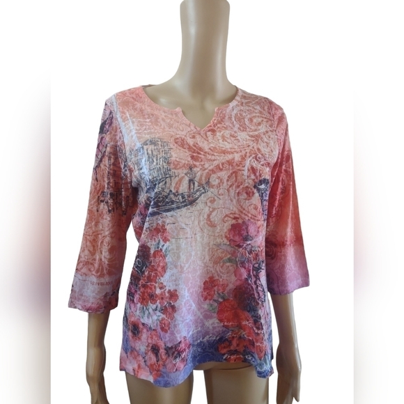 Christopher & Banks Tops - Christopher & banks women's floral and butterfly long sleeve blouse shirt small